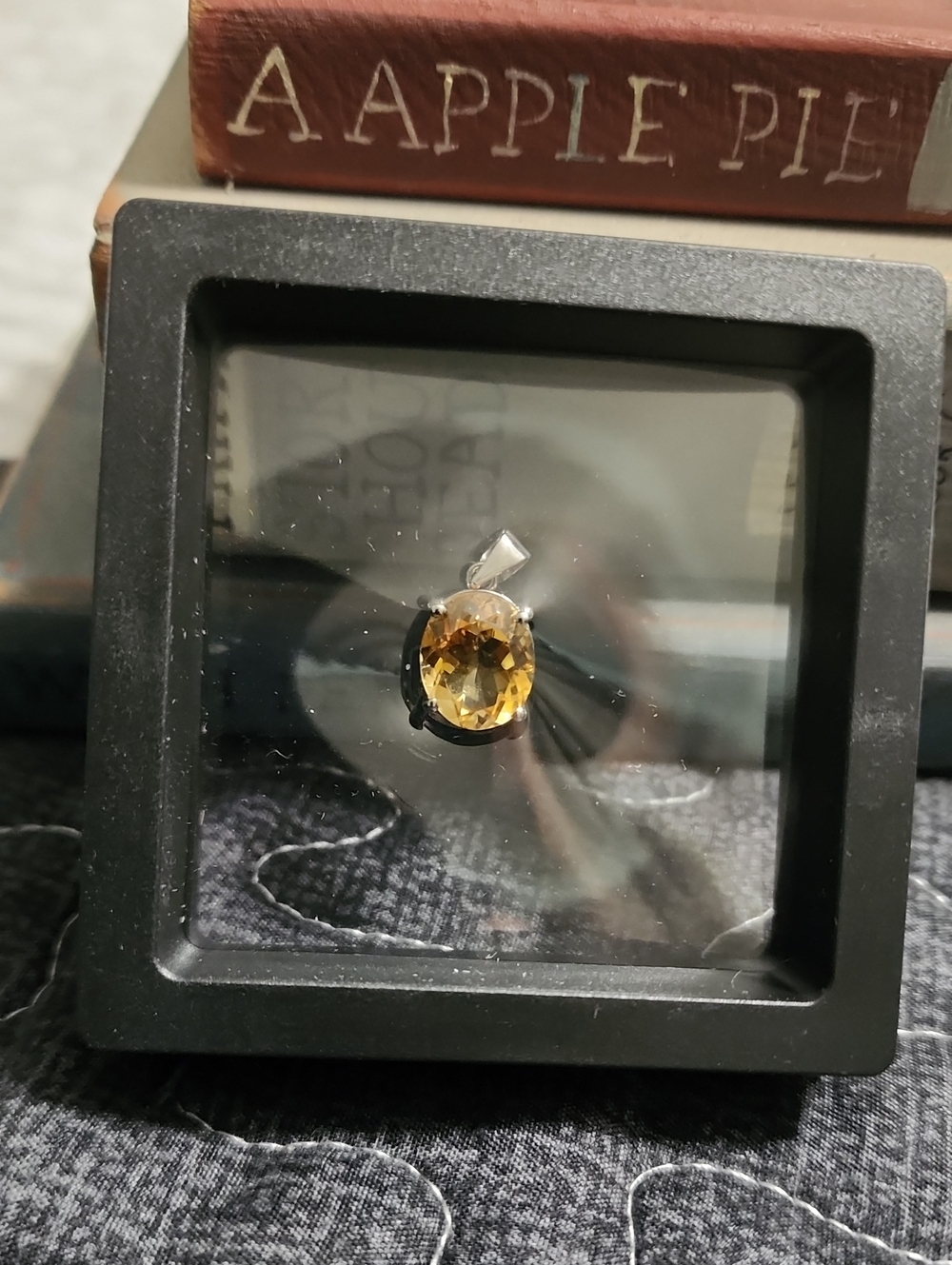 Yellow Citrine Oval Pendant Necklace - Unbranded Sterling Setting